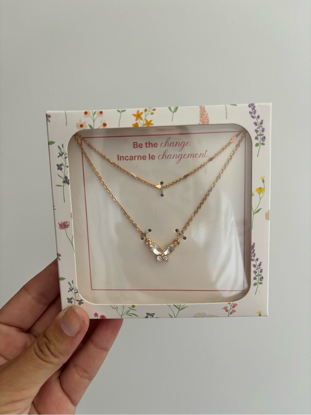 Gold Butterfly Layered Necklace - Inspirational Gift